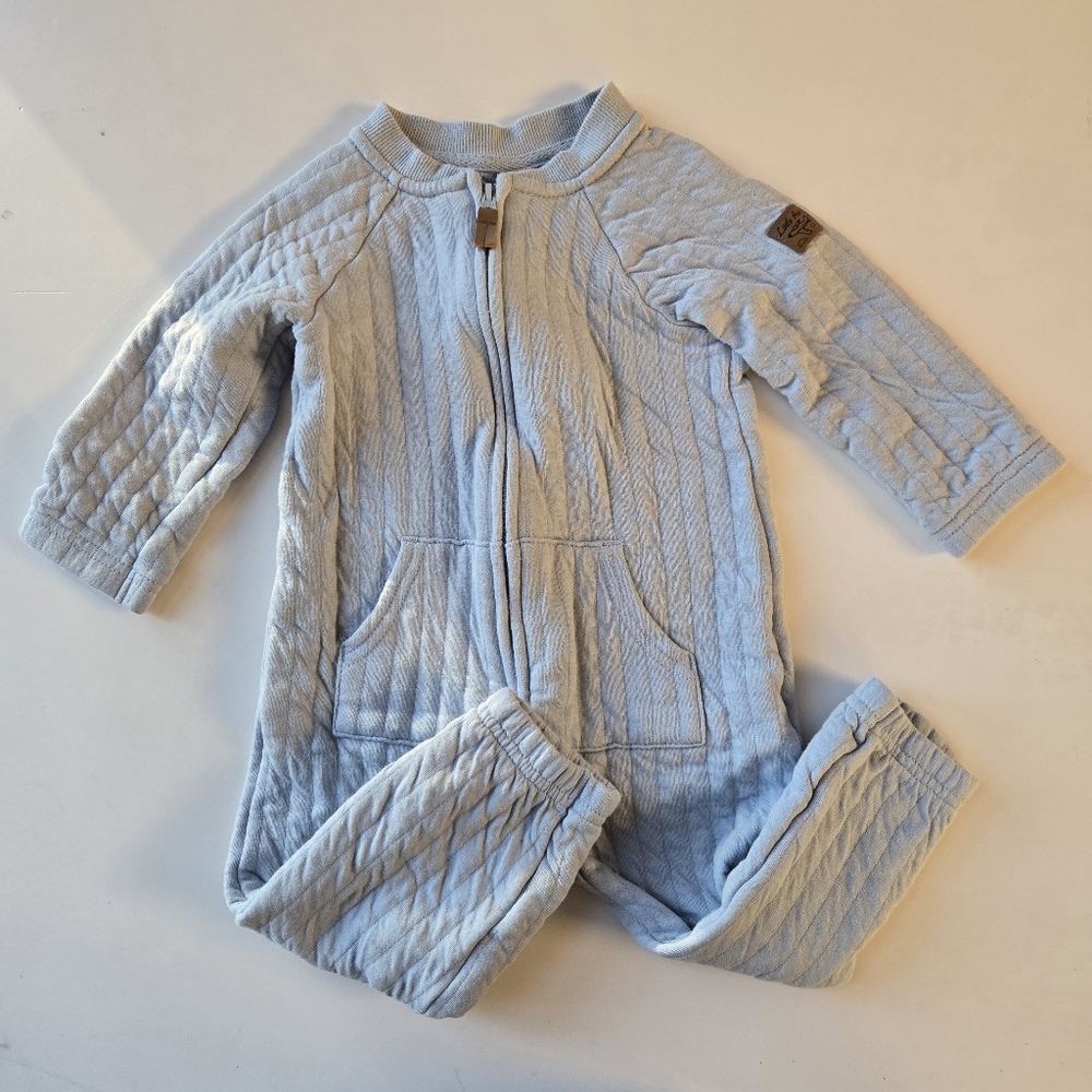 Carter's Soft Blue Quilted Baby Jumpsuit 18M